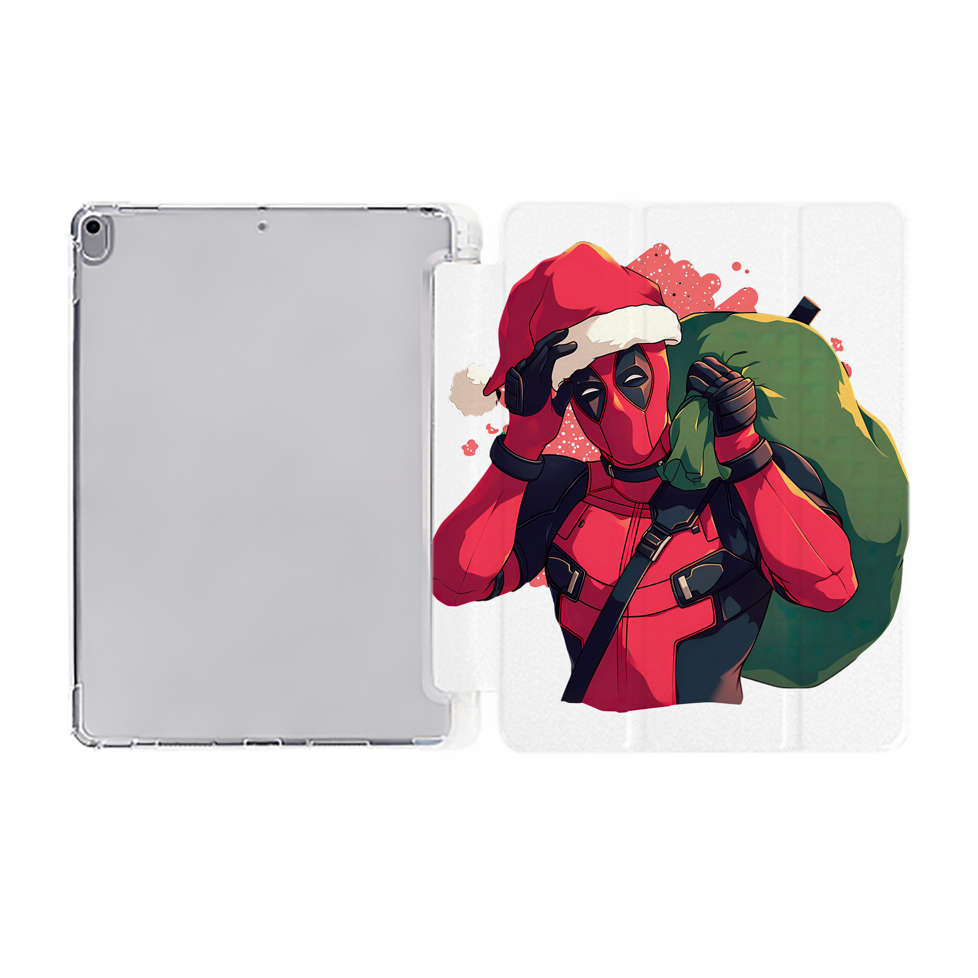 （画像用） Deadpool デッドプール IPad ケース ペン収納付き 三つ折りスタンド PUレザー×シリコン 対応機種9.5/10.5/10.9インチ